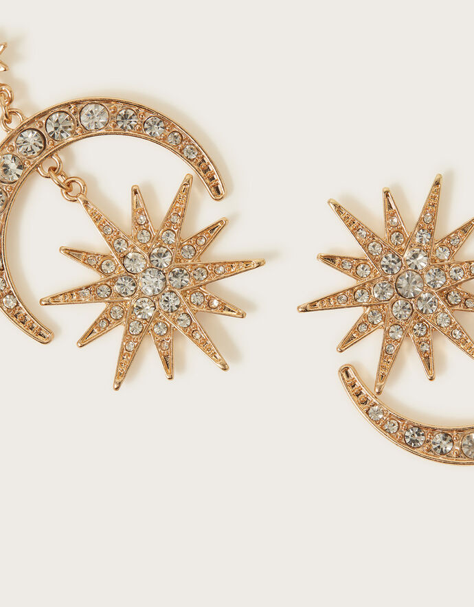 Moon and Sun Large Drop Earrings