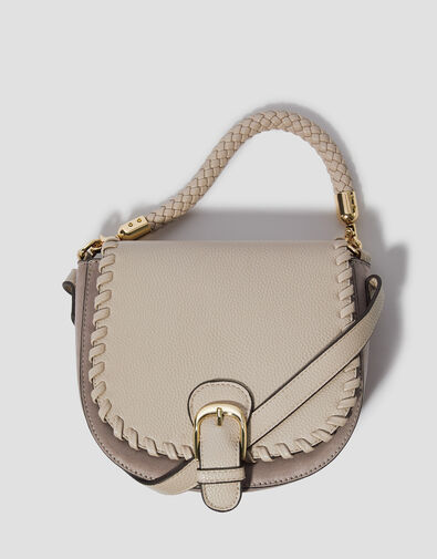 Petra Woven Satchel Cross-Body Bag, Grey (GREY), large