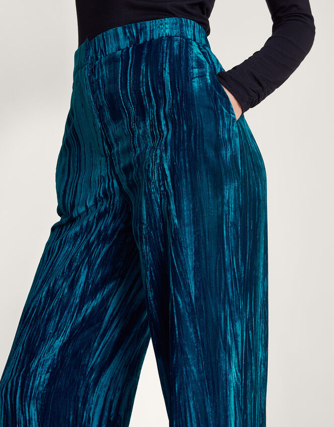 Callie Velvet Trousers, Teal (TEAL), large