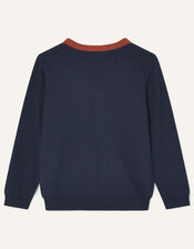 3D Dinosaur Knit Jumper, Blue (NAVY), large