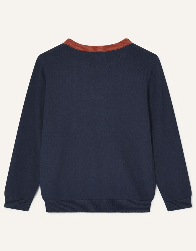 3D Dinosaur Knit Jumper, Blue (NAVY), large