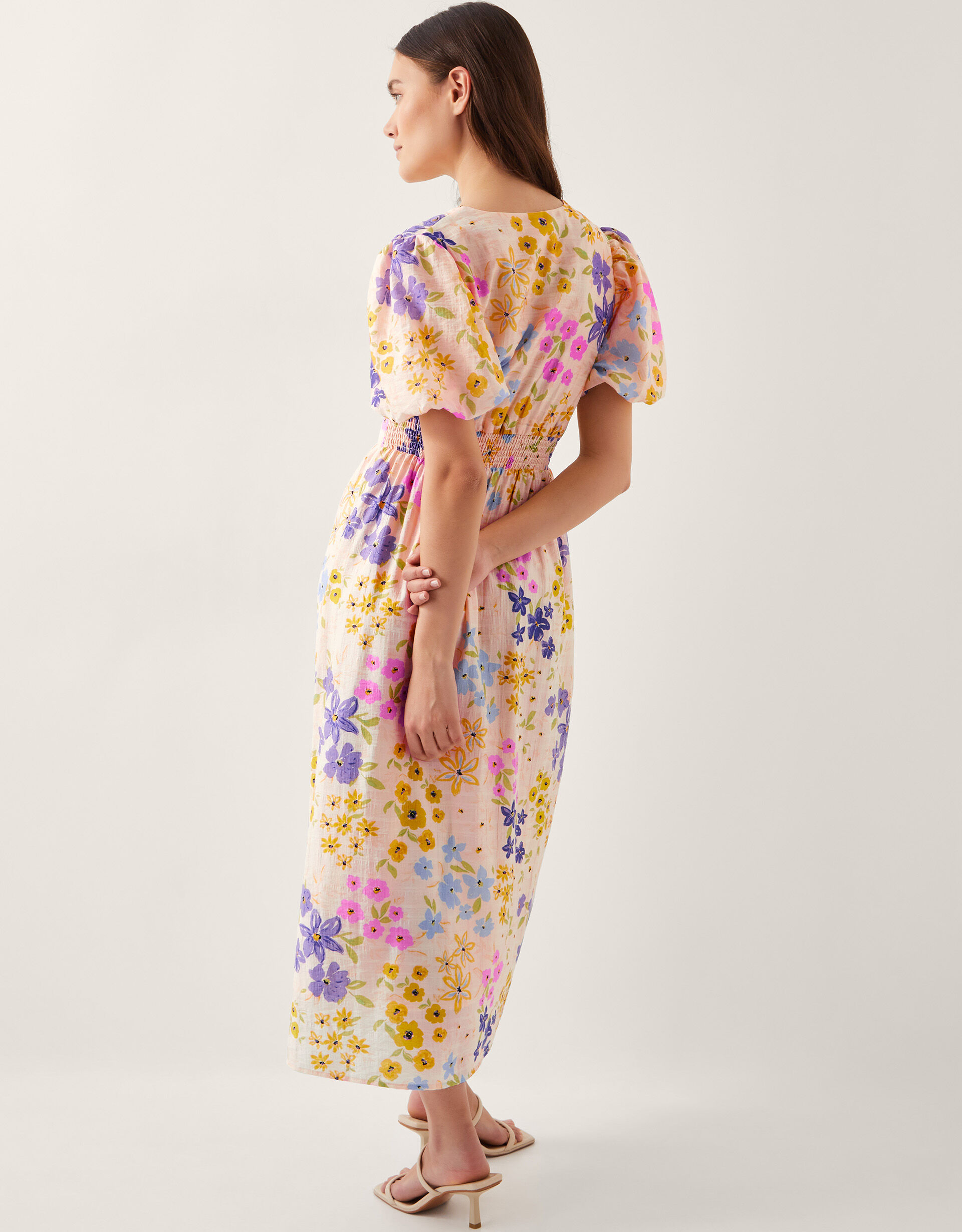 Floral Midi Dress Ivory