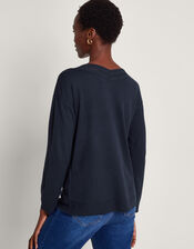 Leah Lace Jumper, Blue (NAVY), large