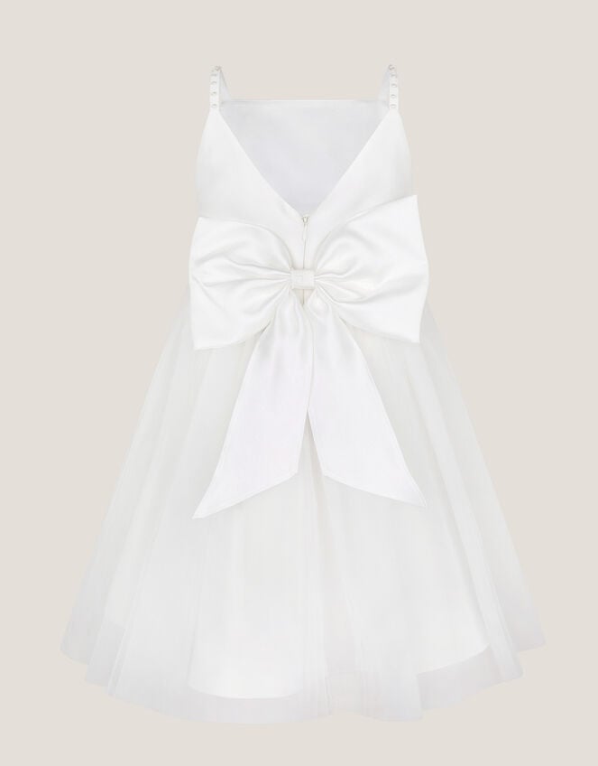 Pearl Embellished Bow Dress, Ivory (IVORY), large