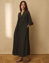East Theia Embroidered Lace Maxi Dress, Green (DARK GREEN), large