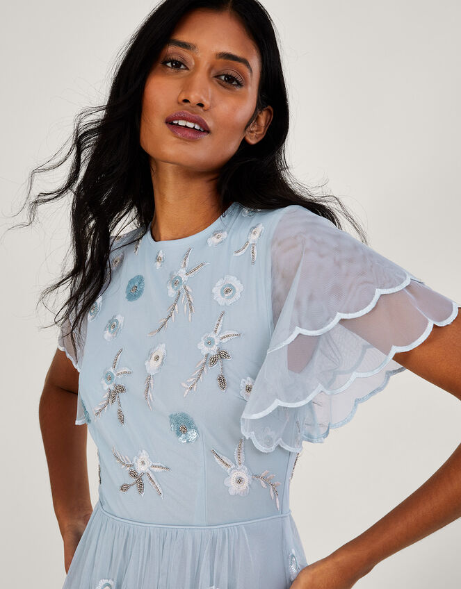 Catherine Embellished Shorter Length Maxi Dress, CLOUD, large