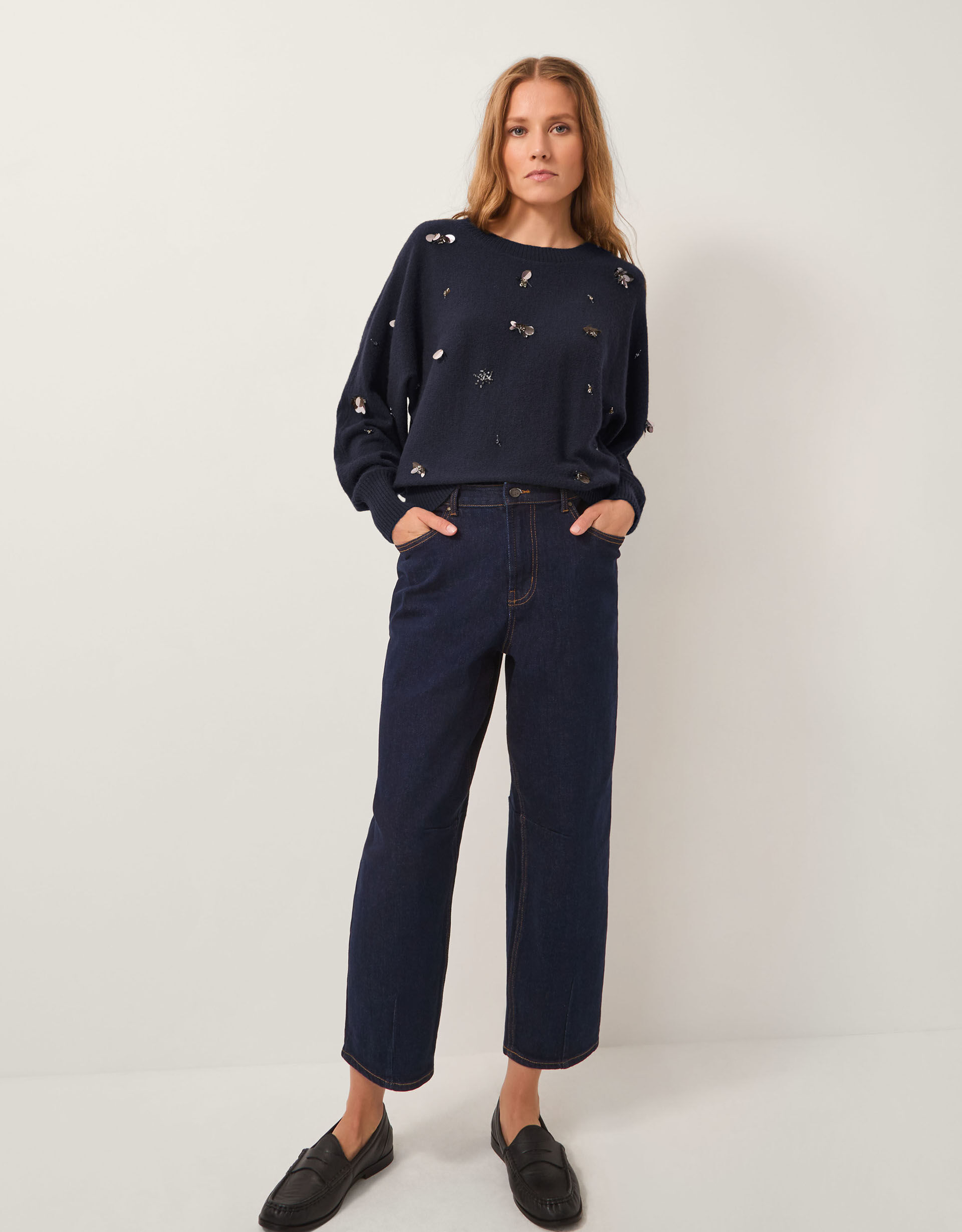 Sable Sequin Embellished Jumper Blue | Jumpers | Monsoon UK.