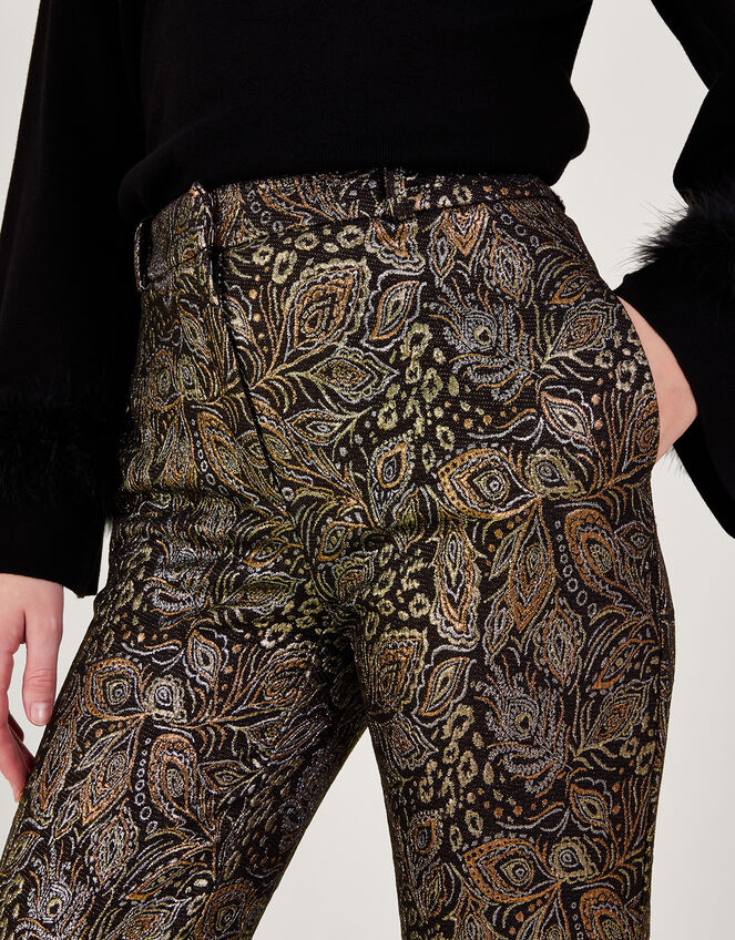 Joni Jacquard Trousers, Black (BLACK), large