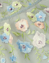 Oelene Embroidered Skater Party Dress, Green (SAGE), large