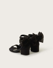 Open-Toe Bow Heels, Black (BLACK), large