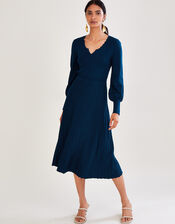 V Neck Midi Dress in LENZING™ ECOVERO™ , PEACOCK, large