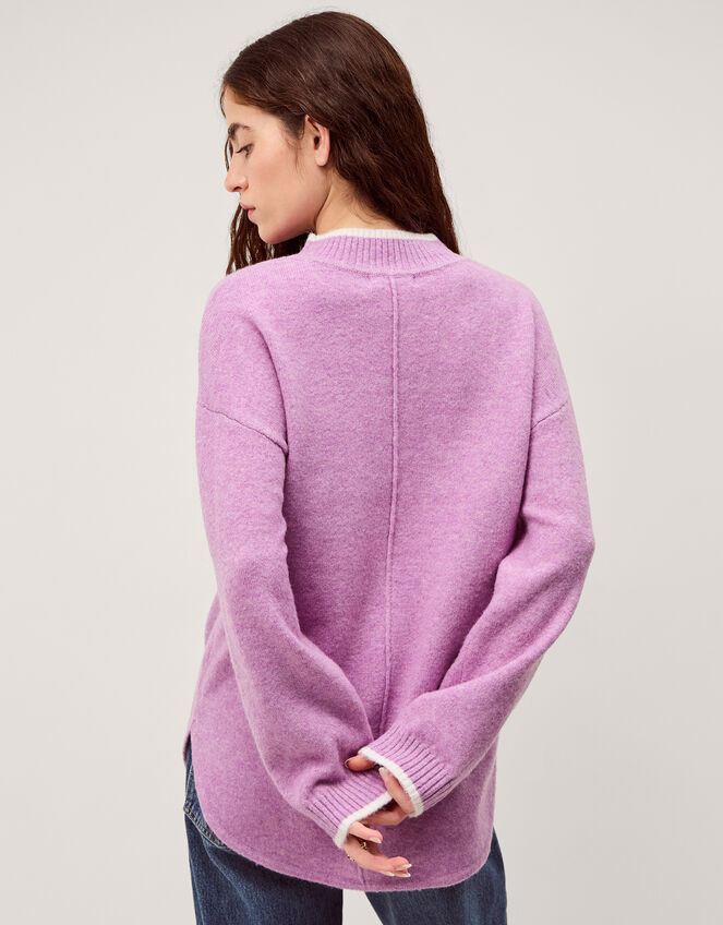 Tori Oversized Tipped Jumper Purple