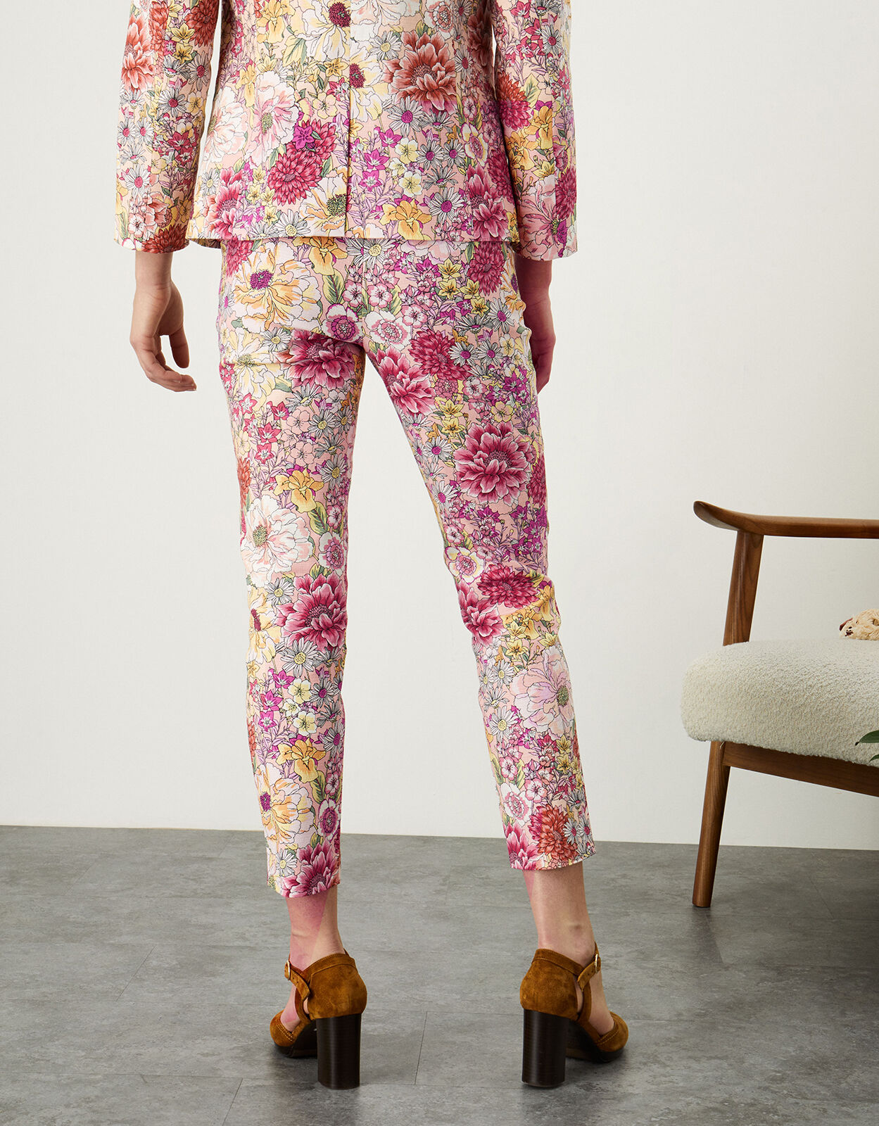 Floral top trouser suit
