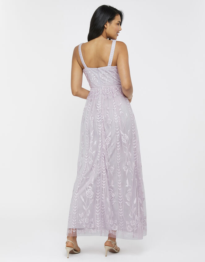 Lavinia Embroidered Maxi Dress, Purple (PURPLE), large