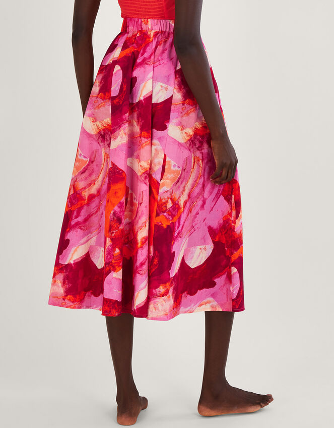 Khari Abstract Print Midi Skirt , Pink (PINK), large