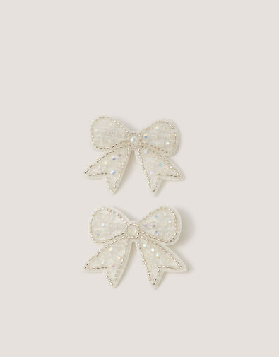 2-Pack Bead Bow Hair Clips, , large