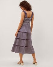 Glori Gingham Jersey Midi Dress, Blue (NAVY), large