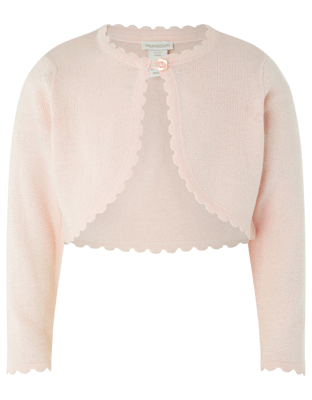 Baby Niamh Cropped Sparkle Knitted Cardigan Pink Baby Girl Cardigans