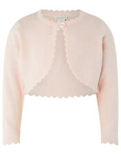 Baby Niamh Cropped Sparkle Knitted Cardigan, Pink (PINK), large