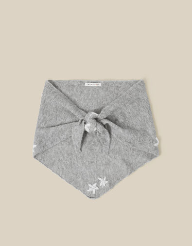 Elena Embroidered Knitted Triangle Scarf, , large