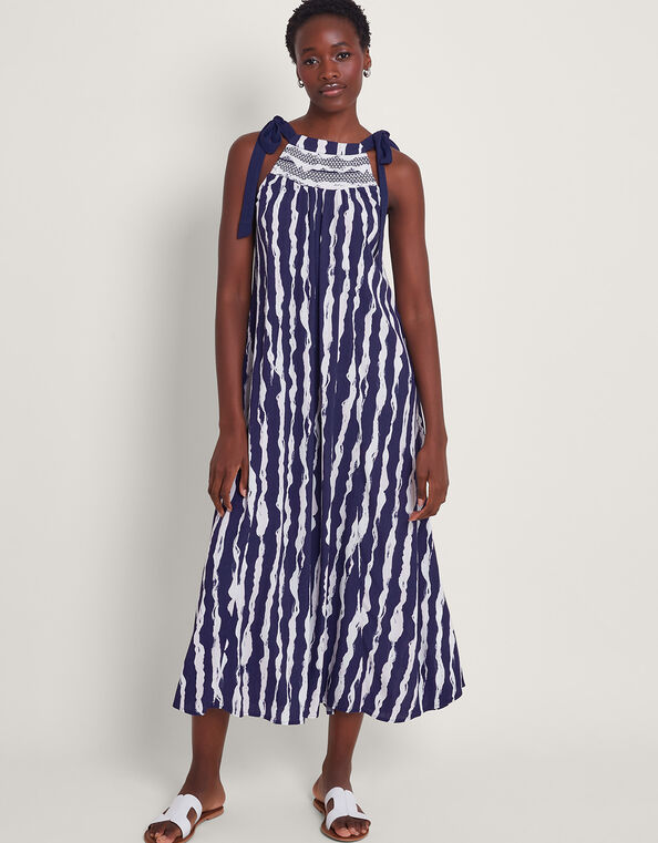 Caity Stripe Dress, Blue (NAVY), large