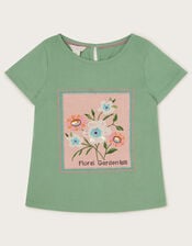 Floral Garden Stamp T-Shirt, Green (GREEN), large