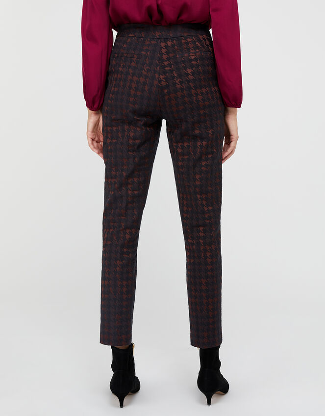 Harriet Houndstooth Jacquard Trousers Red | Trousers & Leggings ...