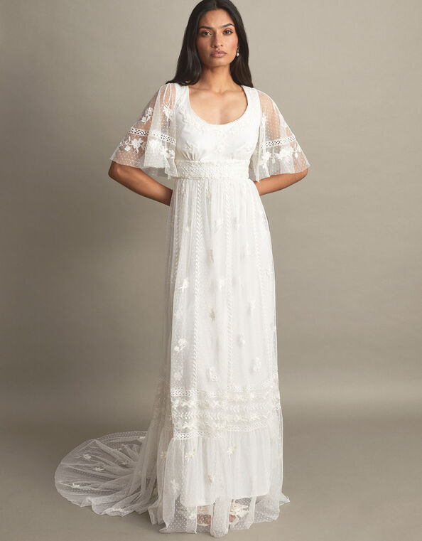 Julita Embroidered Maxi Wedding Dress, Ivory (IVORY), large