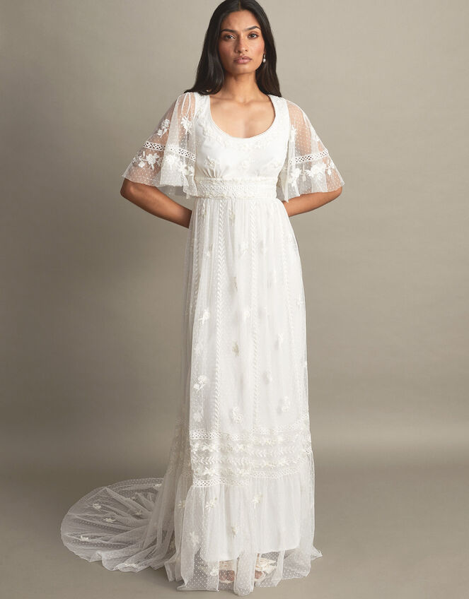 Julita Embroidered Maxi Wedding Dress, Ivory (IVORY), large