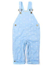 Dotty Dungarees Snowflake Print Dungarees, Blue (BLUE), large