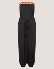 Matilda Embroidered Balloon Leg Jumpsuit, Black (BLACK), large
