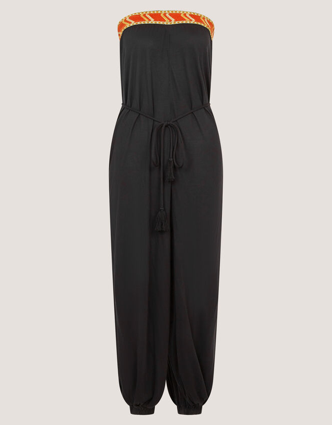 Matilda Embroidered Balloon Leg Jumpsuit, Black (BLACK), large