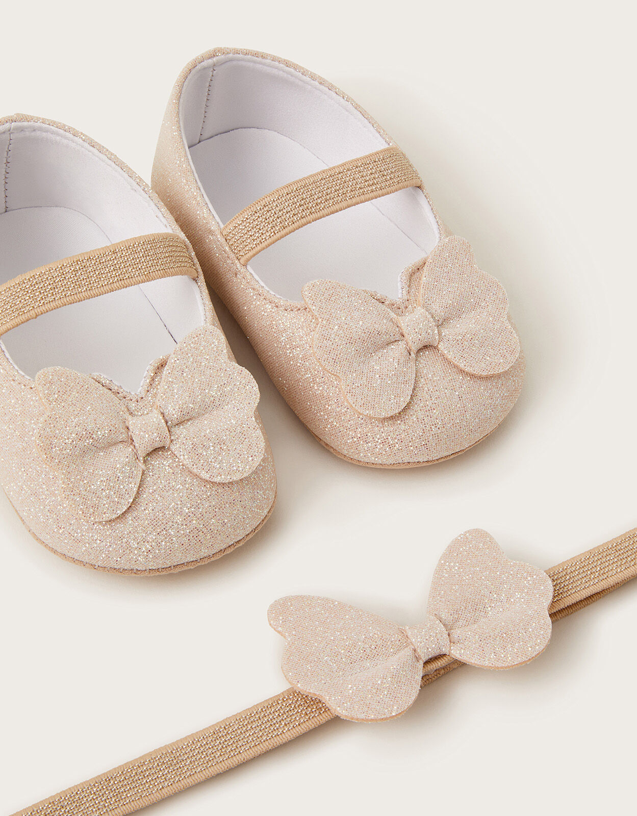 Sparkle Bow Booties and Bando Gold