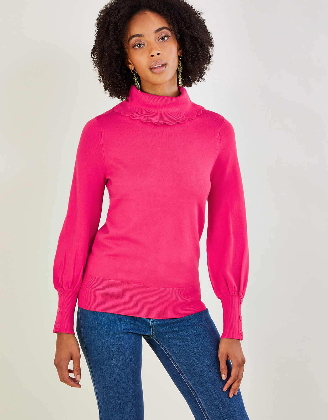 Pink polo best sale neck jumper womens