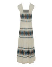 Devotion Twins Elegant Jacquard Maxi Dress, Natural (NATURAL), large