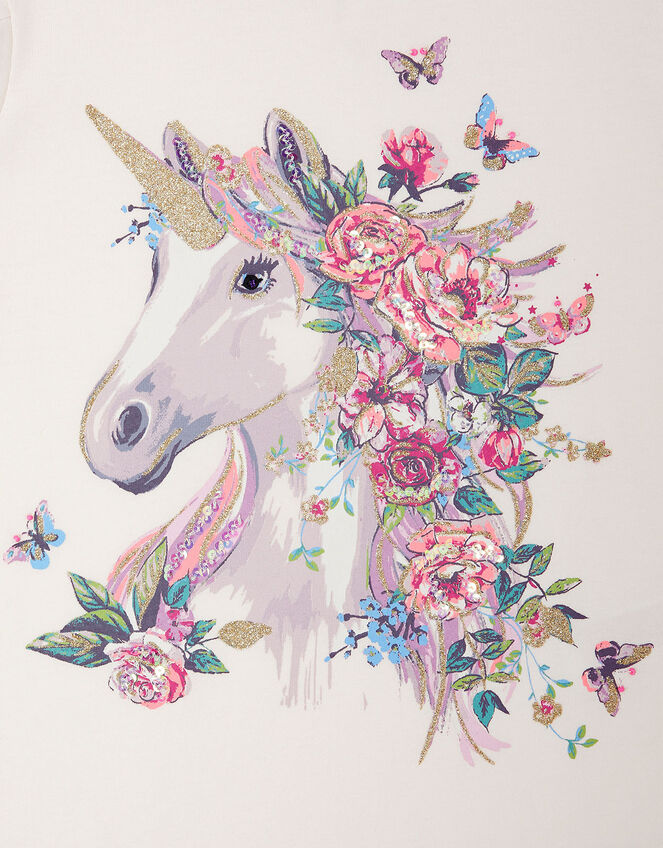 Unicorn Flower Short Sleeve T-Shirt, Pink (PINK), large