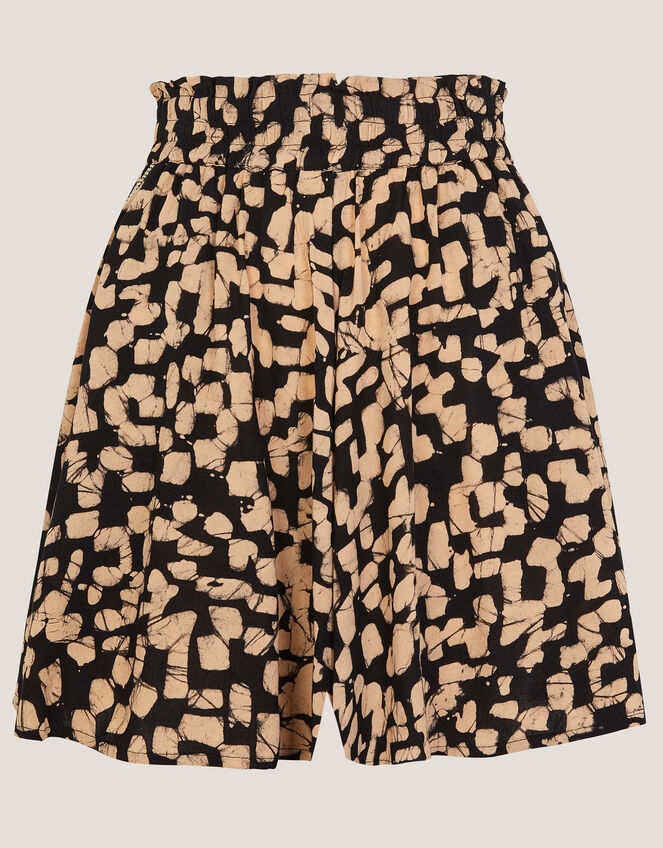 Ania Abstract Batik Print Shorts, Black (BLACK), large