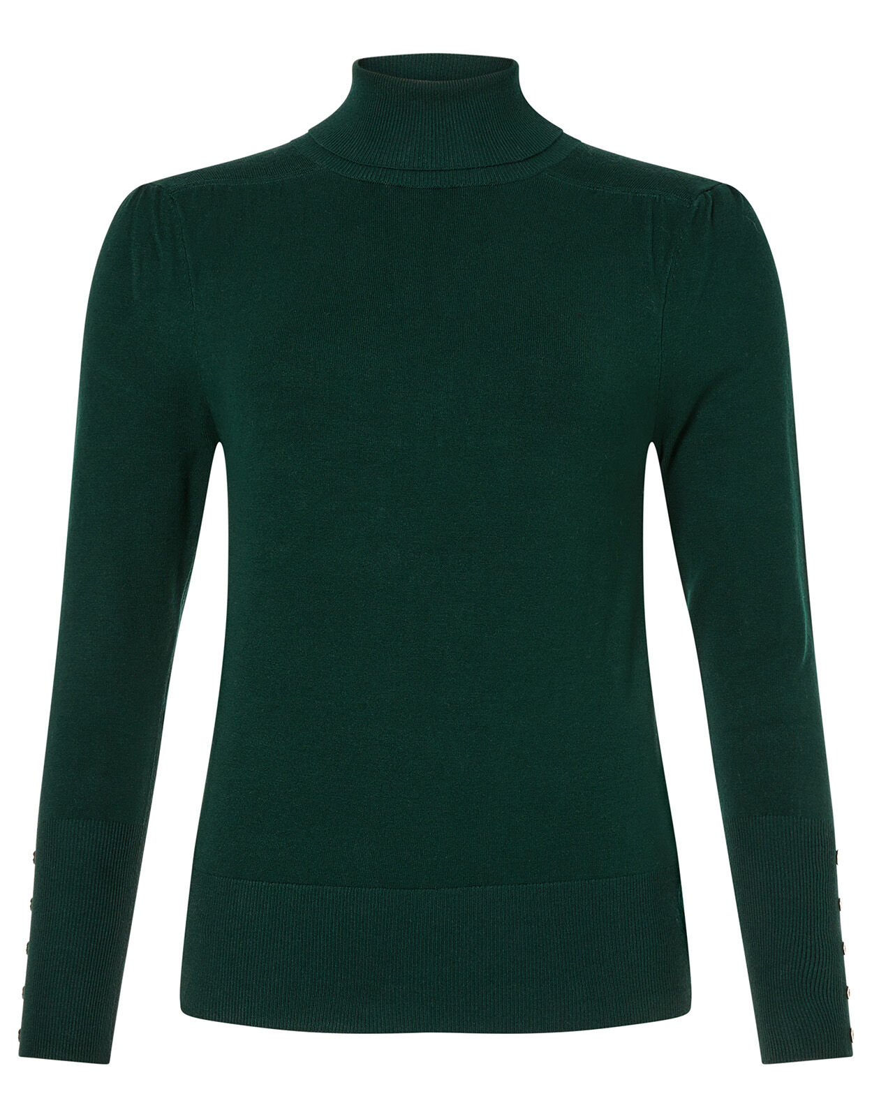 bottle green polo neck jumper