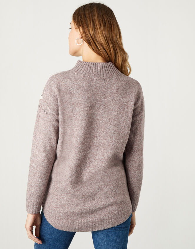 Stacey Star Knit Jumper, Camel (BEIGE), large