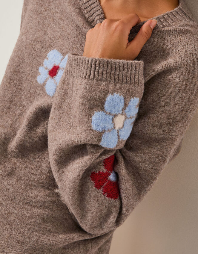 Fenn Floral Jumper, Mink (MINK), large