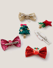 6-Pack Festive Hair Clips, , large