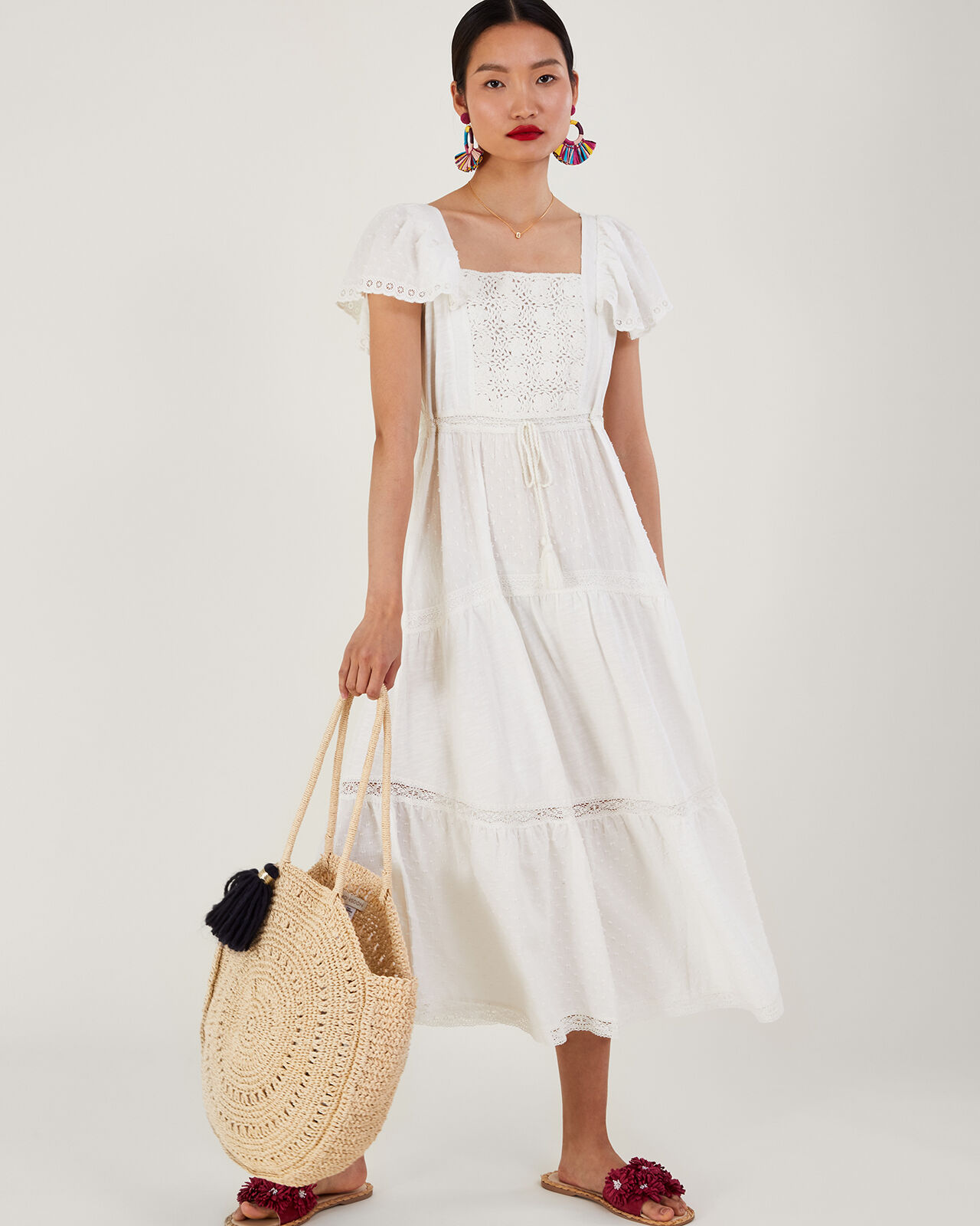 White summer midi dresses uk top
