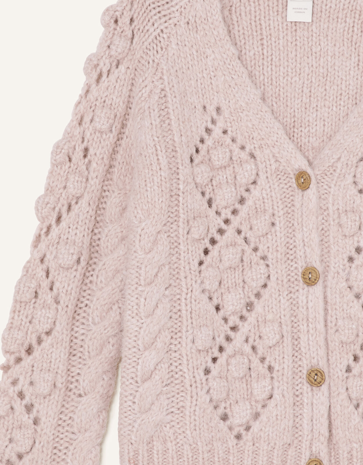 Chunky bobble top knit cardigan