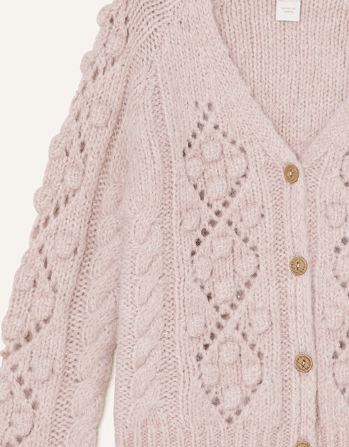 Chunky Bobble Cardigan, Pink (PALE PINK), large