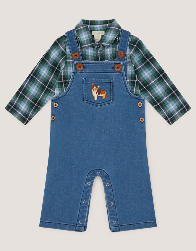 Baby Digby Denim Dungaree & Shirt Set, Blue (NAVY), large