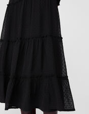 Jasmine Spot Print Midi Skirt, Black (BLACK), large