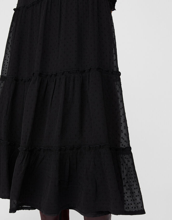 Jasmine Spot Print Midi Skirt, Black (BLACK), large