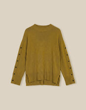 Bree Button Knit Jumper, Green (CHARTREUSE), large