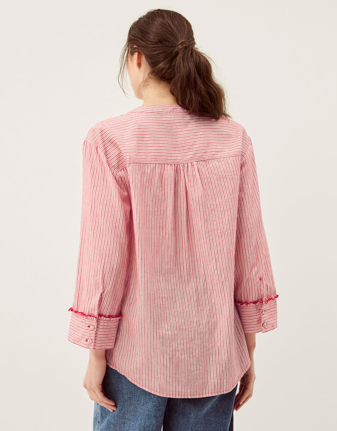Ceres Frill Stripe Shirt Red