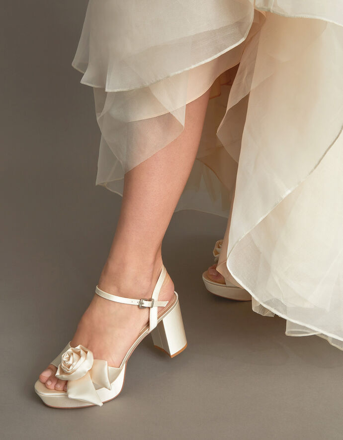 Rosette Platform Sandals Ivory | Women's Shoes | Monsoon UK.